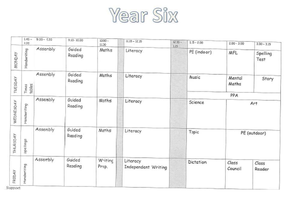 Timetable - Pool Hayes Primary School